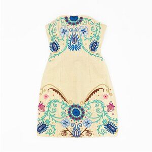 Plenty by Tracy Reese | Cotton Strapless Embroidered Midi Dress | VERY GOOD!